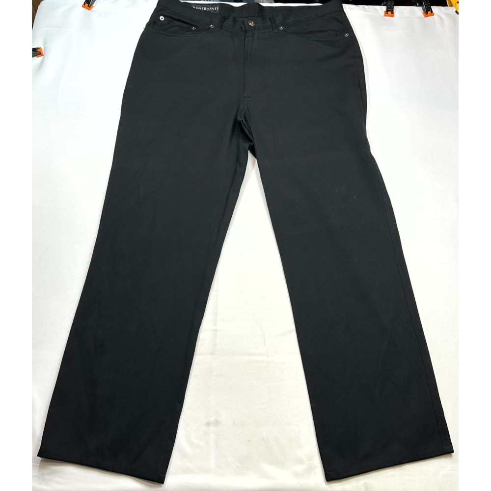 Vintage Jhane Barnes Mens Size 34 Black Cotton Silk‎ Blend 5-Pocket Flat Front